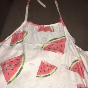 watermelon skinny cropped strapped tank top